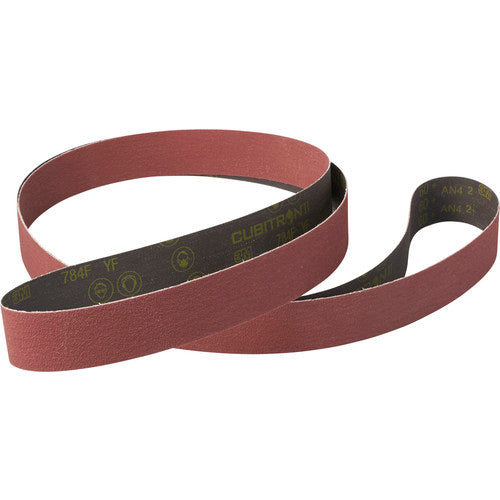 3M Cubitron ll Cloth Belt 784F 120+ XF-weight 4″ × 132″ Film-lok Single-flex - Exact Industrial Supply