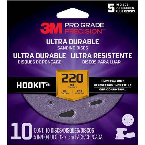 ‎3M Pro Grade Precision Ultra Durable Universal Hole Sanding Disc DUH5220TRI-10I 5″ UH 220 - Exact Industrial Supply