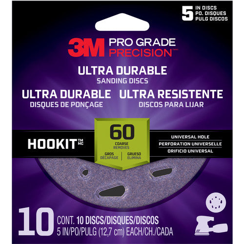 ‎3M Pro Grade Precision Ultra Durable Universal Hole Sanding Disc DUH560TRI-10I 5″ UH 60 - Exact Industrial Supply