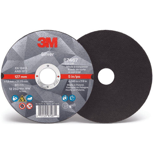 ‎3M Silver Depressed Center Grinding Wheel 87448 T27 Quick Change 7″ × 1/4″ × 5/8-11 - Industrial Tool & Supply