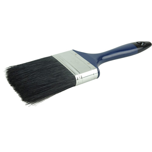 3″ Varnish Brush, Black China Bristle Fill, 3″ Trim Length, Blue Foam Handle - Industrial Tool & Supply