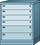 Midrange-Standard Cabinet - 6 Drawers - 30 x 28-1-4 x 37-3/16" - Multiple Drawer Access - Industrial Tool & Supply