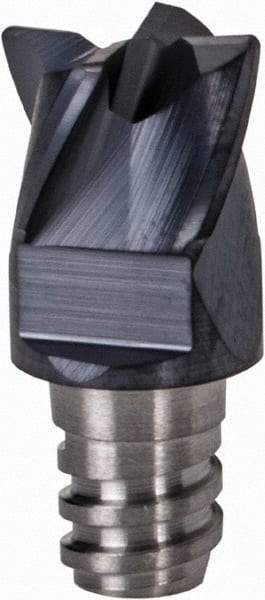 Iscar - MM EC Grade IC908 Carbide End Milling Tip Insert - TiAlN Finish, 4 Flutes, 5/16" Cutting Diam, 0.2" Depth of Cut, 0.39" Extension, 0.015" Cnr Rad, 30° Helix - Industrial Tool & Supply