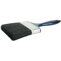 4″ Varnish Brush, Black China Bristle Fill, 3″ Trim Length, Blue Foam Handle - Industrial Tool & Supply