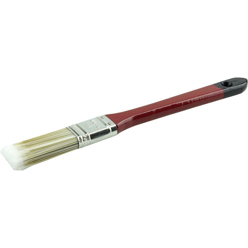 1″ Flat Sash Brush, Poly/Nylon Fill, 2-1/4″ Trim Length, Red Foam Handle - Industrial Tool & Supply