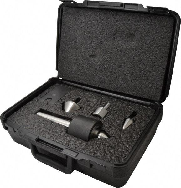 Riten - 4 Point, 550 Lb Max Workpiece, Bull Nose, Female, Standard & Tracer Points, Hardened Tool Steel, Live Center & Point Set - 4MT Taper, Interchangeable - Industrial Tool & Supply