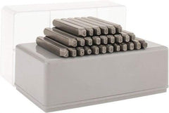 C.H. Hanson - 27 Piece, 3/32" Character Steel Stamp Set - Letters, Reverse - Industrial Tool & Supply