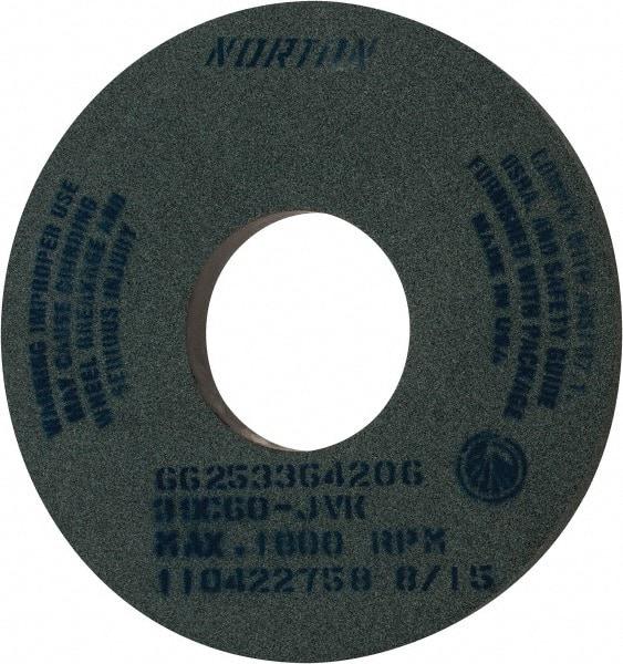Norton - 14" Diam x 5" Hole x 1" Thick, J Hardness, 60 Grit Surface Grinding Wheel - Silicon Carbide, Type 1, Medium Grade, 1,800 Max RPM, Vitrified Bond, No Recess - Industrial Tool & Supply