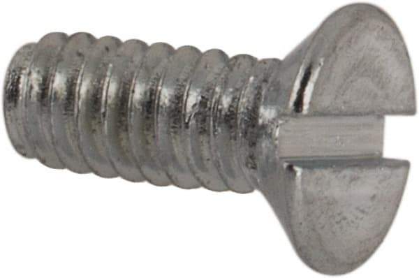 Value Collection - M2x0.40, 5mm OAL Slotted Drive Machine Screw - Flat Head, Grade 4.8 Steel, Zinc-Plated Finish, Without Washer - Industrial Tool & Supply