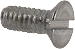 Value Collection - M2x0.40, 5mm OAL Slotted Drive Machine Screw - Flat Head, Grade 4.8 Steel, Zinc-Plated Finish, Without Washer - Industrial Tool & Supply