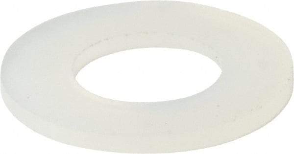 Made in USA - 1/4" Screw, Grade 6/6 Nylon Standard Flat Washer - 6.53mm ID x 1/2" OD, 0.81mm Thick - Industrial Tool & Supply