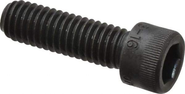Made in USA - 3/8-16 UNC Hex Socket Drive, Socket Cap Screw - Alloy Steel, Black Oxide Finish, Fully Threaded, 1-1/4" Length Under Head - Industrial Tool & Supply