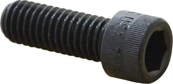 Made in USA - 7/16-14 UNC Hex Socket Drive, Socket Cap Screw - Alloy Steel, Black Oxide Finish, Fully Threaded, 1-1/4" Length Under Head - Industrial Tool & Supply