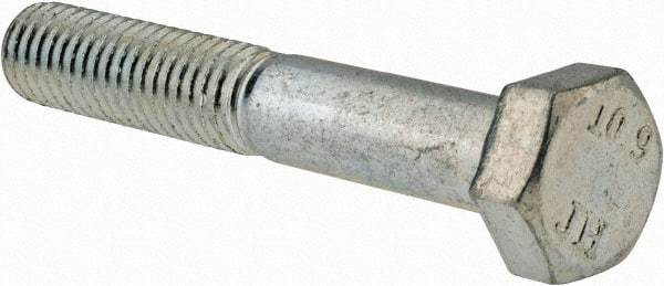 Value Collection - M8x1.25mm Metric Coarse, 50mm Length Under Head Hex Head Cap Screw - Partially Threaded, Grade 10.9 Alloy Steel, Zinc-Plated Finish, 13mm Hex - Industrial Tool & Supply