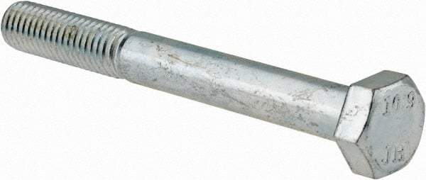 Value Collection - M8x1.25mm Metric Coarse, 70mm Length Under Head Hex Head Cap Screw - Partially Threaded, Grade 10.9 Alloy Steel, Zinc-Plated Finish, 13mm Hex - Industrial Tool & Supply