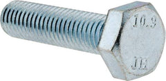 Value Collection - M10x1.50mm Metric Coarse, 40mm Length Under Head Hex Head Cap Screw - Partially Threaded, Grade 10.9 Alloy Steel, Zinc-Plated Finish, 16mm Hex - Industrial Tool & Supply