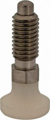 Gibraltar - M10x1.5, 20mm Thread Length, 0.236" Max Plunger Diam, 0.22 Lb Init to 2.02 Lb Final End Force, Knob Handle Plunger - Delrin Knob, 0.98" Body Length, 0.79" Length Under Head/Shoulder, 0.196" Plunger Projection - Industrial Tool & Supply