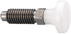 Gibraltar - M12x1.75, 25mm Thread Length, 0.314" Max Plunger Diam, 0.56 Lb Init to 1.8 Lb Final End Force, Knob Handle Plunger - Delrin Knob, 1.2" Body Length, 0.98" Length Under Head/Shoulder, 0.236" Plunger Projection - Industrial Tool & Supply