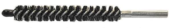 Schaefer Brush - 4" Brush Length, 7/8" Diam, Nylon Single Stem, Single Spiral Condenser Tube Brush - 6-1/4" Long, Nylon, 12-24 Female Connection - Industrial Tool & Supply
