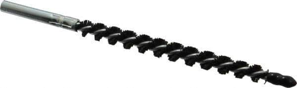 Schaefer Brush - 4" Brush Length, 1/4" Diam, Nylon Single Stem, Single Spiral Condenser Tube Brush - 4-1/2" Long, Nylon, 8-32 Female Connection - Industrial Tool & Supply