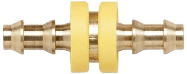 Coilhose Pneumatics - 1/2" ID Barbed Push On Splicer - Brass - Industrial Tool & Supply
