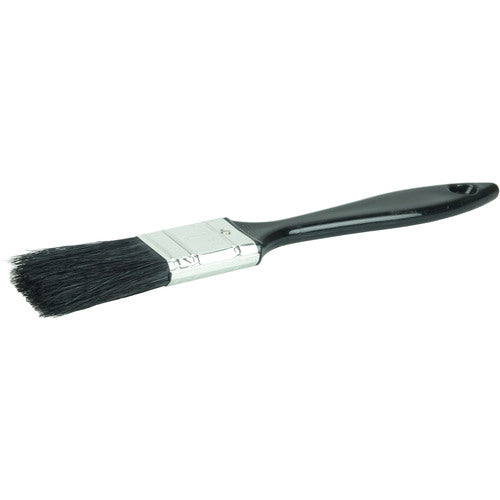 1″ Industrial Varnish Brush, Black China Bristle, 2″ Trim Length, Blue Plastic Sash Handle - Industrial Tool & Supply