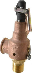 Midwest Control - 3/4" Inlet, 3/4" Outlet, ASME Safety Relief Valve - 150 Max psi, Bronze, 350 Cubic' per Min - Industrial Tool & Supply