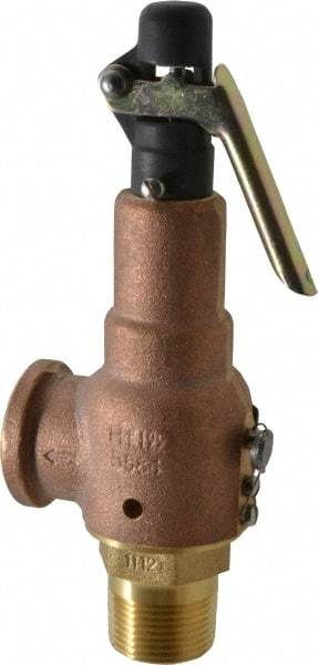 Midwest Control - 1" Inlet, 1" Outlet, ASME Safety Relief Valve - 150 Max psi, Bronze, 625 Cubic' per Min - Industrial Tool & Supply