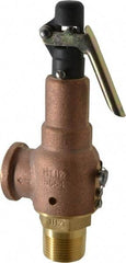 Midwest Control - 1" Inlet, 1" Outlet, ASME Safety Relief Valve - 150 Max psi, Bronze, 625 Cubic' per Min - Industrial Tool & Supply