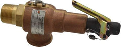 Midwest Control - 1" Inlet, 1" Outlet, ASME Safety Relief Valve - 175 Max psi, Bronze, 720 Cubic' per Min - Industrial Tool & Supply