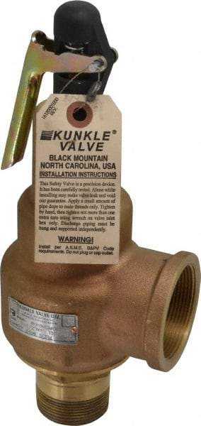 Midwest Control - 1-1/2" Inlet, 2" Outlet, ASME Safety Relief Valve - 150 Max psi, Bronze, 2,496 Cubic' per Min - Industrial Tool & Supply