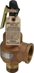 Midwest Control - 1-1/2" Inlet, 2" Outlet, ASME Safety Relief Valve - 150 Max psi, Bronze, 2,496 Cubic' per Min - Industrial Tool & Supply