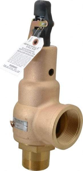 Midwest Control - 2" Inlet, 2-1/2" Outlet, ASME Safety Relief Valve - 150 Max psi, Bronze, 4,090 Cubic' per Min - Industrial Tool & Supply