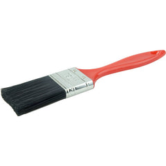 1-1/2″ Industrial Varnish Brush, Black Polyester, 2″ Trim Length, Red Plastic Handle - Industrial Tool & Supply