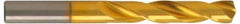 Guhring - 9.6mm 140° Solid Carbide Jobber Drill - TiN Finish, Right Hand Cut, Spiral Flute, Straight Shank, 105mm OAL, SU Point - Industrial Tool & Supply