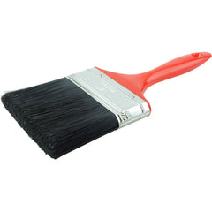 4″ Industrial Varnish Brush, Black Polyester, 2-3/4″ Trim Length, Red Plastic Handle - Industrial Tool & Supply