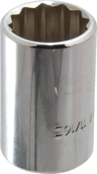 Blackhawk by Proto - 11/16", 1/2" Drive, Standard Hand Socket - 12 Points, 1-1/2" OAL, Chrome Finish - Industrial Tool & Supply