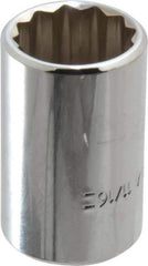 Blackhawk by Proto - 11/16", 1/2" Drive, Standard Hand Socket - 12 Points, 1-1/2" OAL, Chrome Finish - Industrial Tool & Supply
