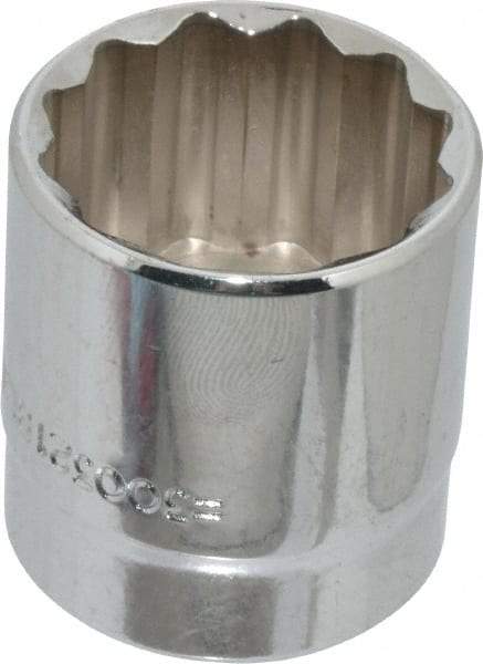 Blackhawk by Proto - 1", 3/8" Drive, Standard Hand Socket - 12 Points, 1-13/32" OAL, Chrome Finish - Industrial Tool & Supply
