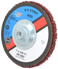 Camel Grinding Wheels - 7" Very Coarse Grade Silicon Carbide Deburring Disc - 5/8-11 Threaded Center Hole, Arbor Connection, Red, 7,000 Max RPM - Industrial Tool & Supply