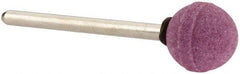 Rex Cut Product - 1/2" Head Diam x 1/2" Thickness, B121, Ball End, Aluminum Oxide Mounted Point - Tan, Medium Grade, 45,370 RPM - Industrial Tool & Supply