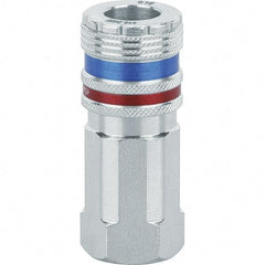 Dynabrade - Female NPT Pneumatic Hose Coupler - Steel/Brass, 3/8" Body Diam - Industrial Tool & Supply