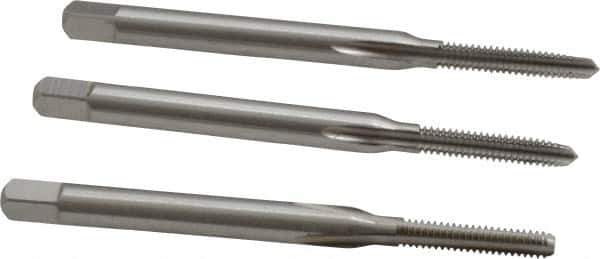 Cleveland - #3-48 UNC, 3 Flute, Bottoming, Plug & Taper, Bright Finish, High Speed Steel Tap Set - Right Hand Cut, 1-13/16" OAL, 1/2" Thread Length - Industrial Tool & Supply