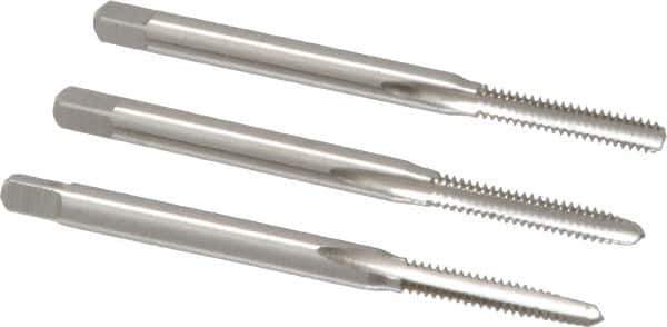 Cleveland - #4-40 UNC, 3 Flute, Bottoming, Plug & Taper, Bright Finish, High Speed Steel Tap Set - Right Hand Cut, 1-7/8" OAL, 0.31" Thread Length - Industrial Tool & Supply