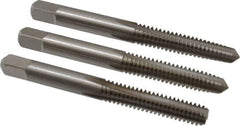 Cleveland - 1/4-20 UNC, 4 Flute, Bottoming, Plug & Taper, Bright Finish, High Speed Steel Tap Set - Right Hand Cut, 63.5mm OAL, 0.63" Thread Length - Industrial Tool & Supply