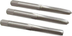 Cleveland - 1/4-20 UNC, 4 Flute, Bottoming, Plug & Taper, Bright Finish, High Speed Steel Tap Set - Right Hand Cut, 63.5mm OAL, 0.63" Thread Length - Industrial Tool & Supply