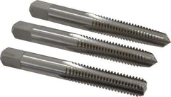 Cleveland - 3/8-16 UNC, 4 Flute, Bottoming, Plug & Taper, Bright Finish, High Speed Steel Tap Set - Right Hand Cut, 2.938" OAL, 3/4" Thread Length - Industrial Tool & Supply