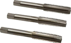 Cleveland - 7/16-14 UNC, 4 Flute, Bottoming, Plug & Taper, Bright Finish, High Speed Steel Tap Set - Right Hand Cut, 3-5/32" OAL, 0.88" Thread Length - Industrial Tool & Supply