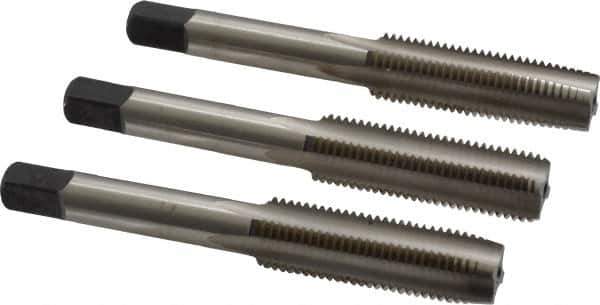 Cleveland - 7/16-20 UNF, 4 Flute, Bottoming, Plug & Taper, Bright Finish, High Speed Steel Tap Set - Right Hand Cut, 3-5/32" OAL, 0.88" Thread Length - Industrial Tool & Supply