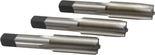 Cleveland - 11/16-16 UNF, 4 Flute, Bottoming, Plug & Taper, Bright Finish, High Speed Steel Tap Set - Right Hand Cut, 4.031" OAL, 1.09" Thread Length - Industrial Tool & Supply